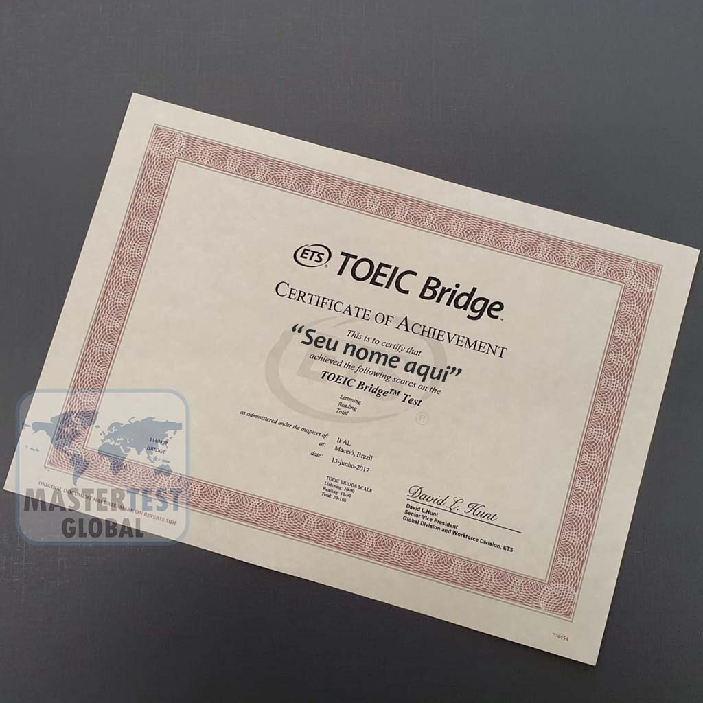 CERTIFICADO TOEIC BRIDGE Mastertest Global