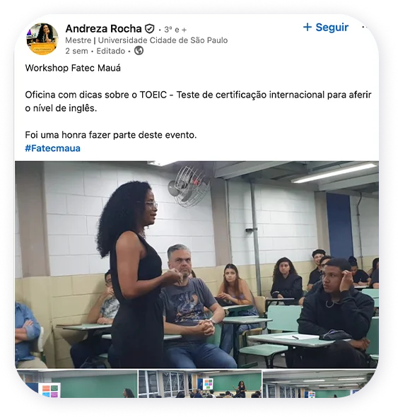 Repercussão do projeto TOEIC no Centro Paula Souza